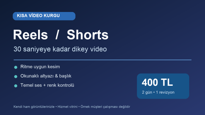 markanız için 30 saniyelik reels ve shorts kurgularım
