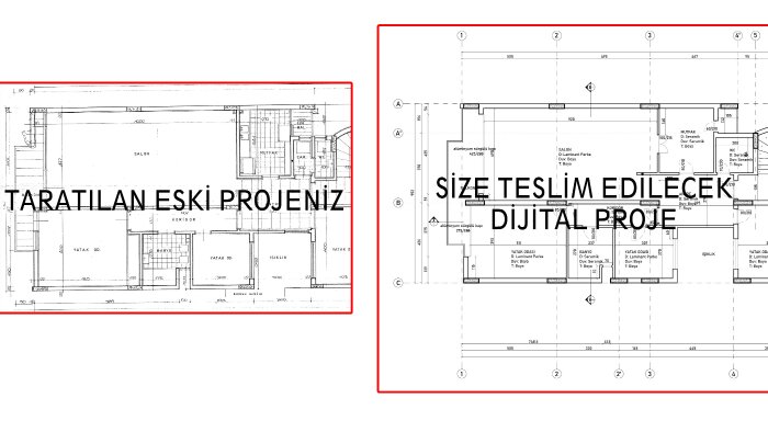 eski mimari projelerinizi/eskizlerinizi dijitalleştiriyorum