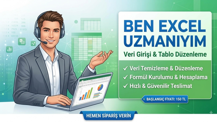  sizin için profesyonel Excel veri girişi yapabilirim