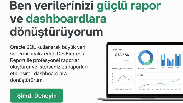 verilerinizi güçlü rapor ve dashboardlara dönüştürüyorum