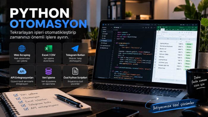 Python ile otomasyon ve bot geliştiririm