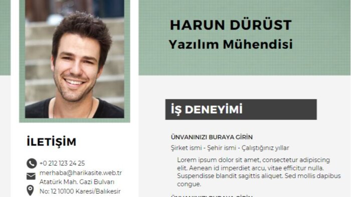 profesyönel bir CV hazırlayabilirim