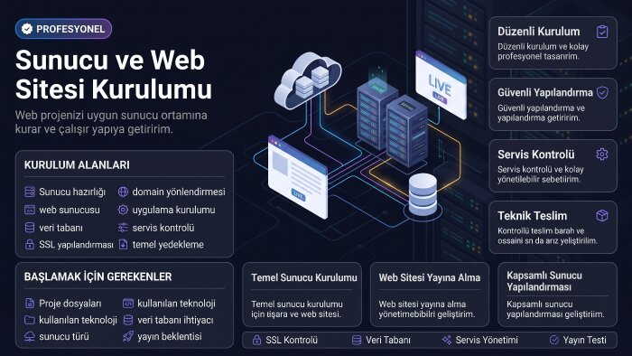 sunucu ve web sitesi kurulumu yaparım