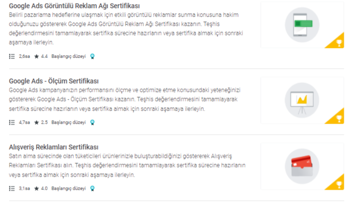 Google sertifika almanız için destek olurum