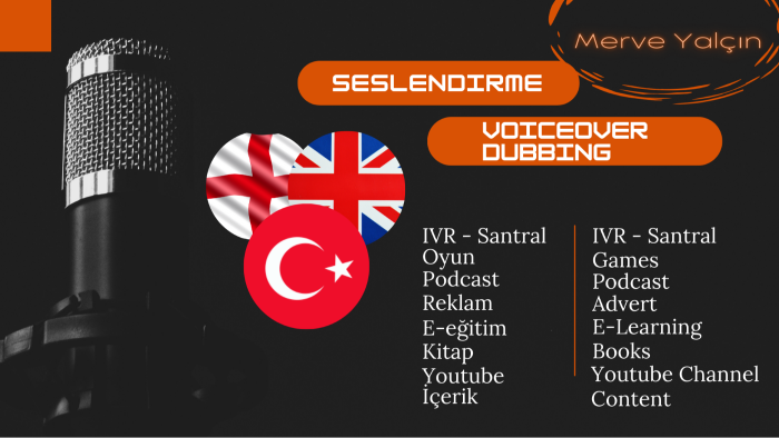 projeleriniz için profesyonel seslendirme yapabilirim