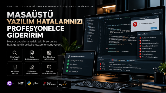 yazılım hatalarını profesyonelce gideririm