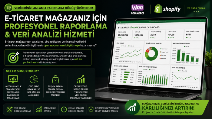 E-ticaret siteniz için profesyonel veri analizi yapabilirim
