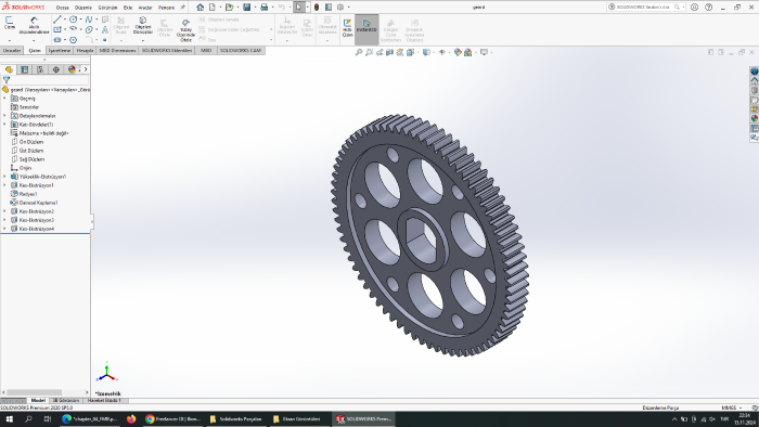 istediğiniz parçayı solidworks üzerinden tasarlayabilirim