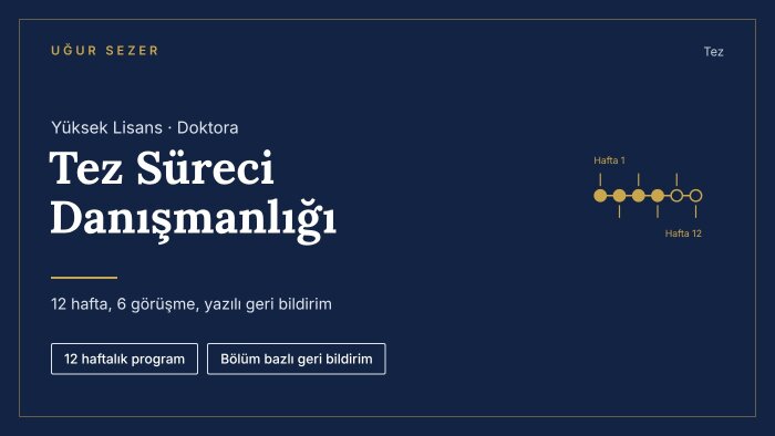 12 haftalık tez süreci akademik danışmanlığı veririm