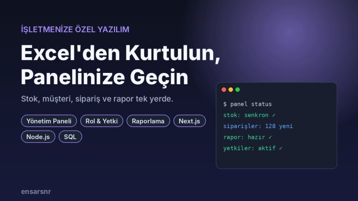 işletmenize özel stok, sipariş ve müşteri yönetim paneli yaparım
