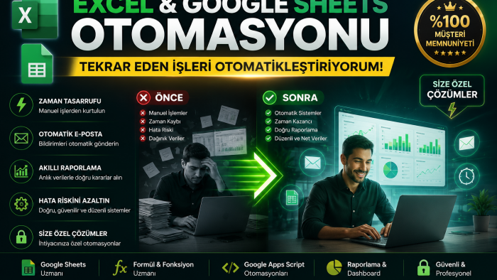 Excel ve Google Sheets otomasyonu kurarım