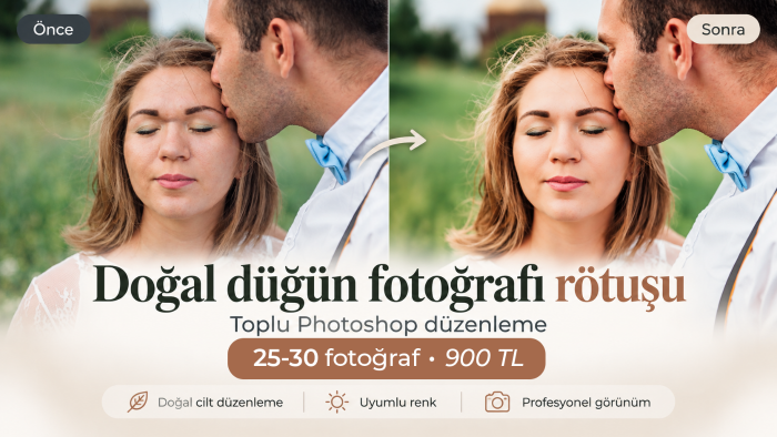 düğün ve nişan fotoğraflarınıza toplu düzenleme yaparım