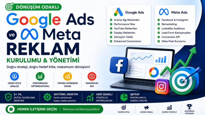 dönüşüm odaklı google ads ve meta reklam yönetimi yapıyorum