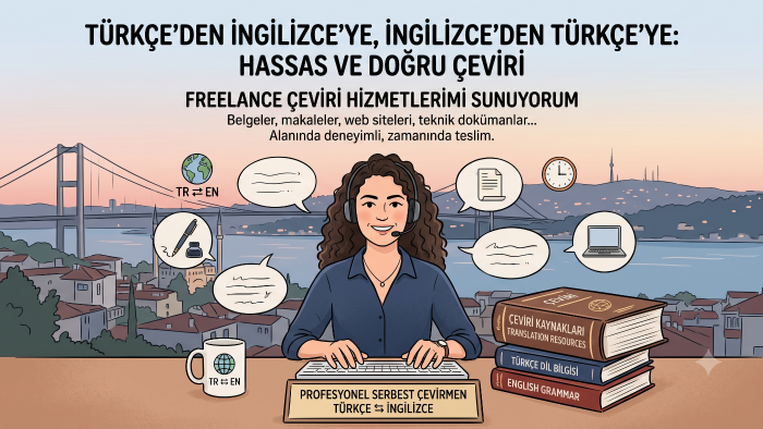 her alanda ingilizce türkçe çeviriler yapabilirim