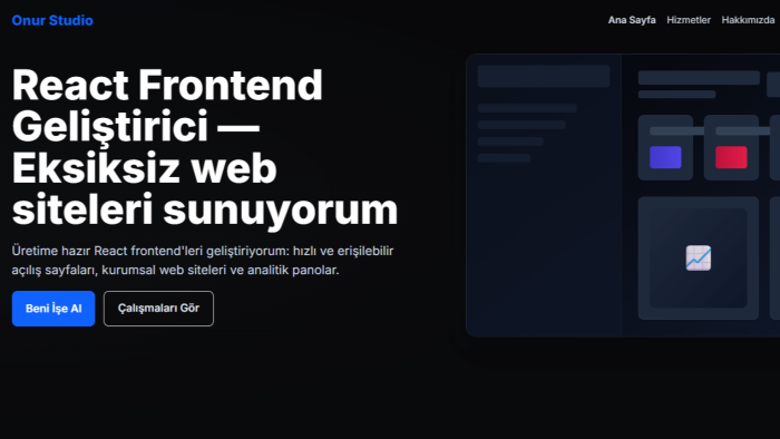 React ile modern ve hızlı landing page geliştiririm
