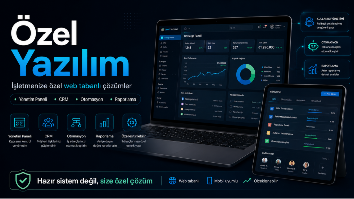 iş süreçlerinize özel web yazılımı ve paneli geliştiririm