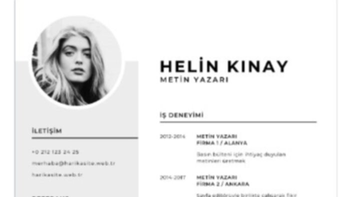 özgeçmiş cv oluşturabilirim