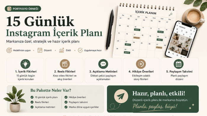 markanıza özel 15 günlük Instagram içerik planı oluştururum