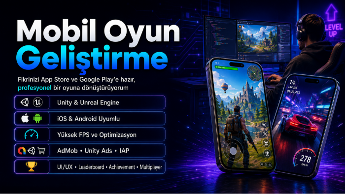 mobil oyun yazılımı çözümleri üretirim