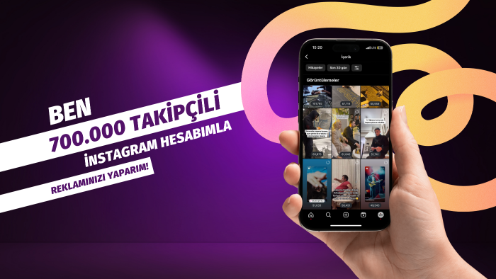 700 bin takipçili instagram hesabımda reklamınızı yaparım
