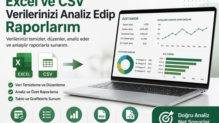 Excel ve CSV verilerinizi analiz edip raporlarım