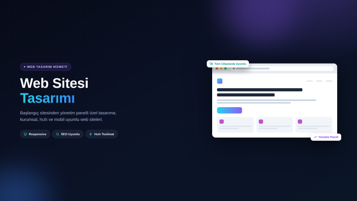 modern, hızlı kurumsal web sitesi tasarlarım
