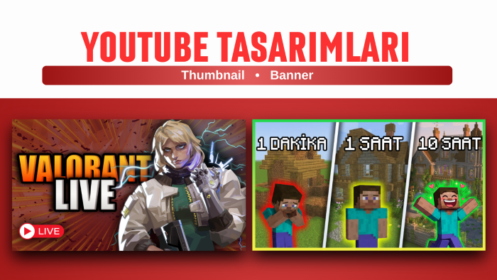 dikkat çekici YouTube thumbnail tasarımları yaparım