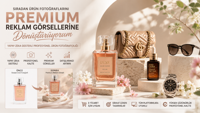 ürünlerinizi reklam görsellerine dönüştürüyorum