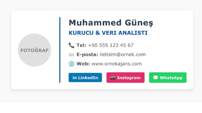 kurumsal ve tıklanabilir HTML e-posta imzası yaparım
