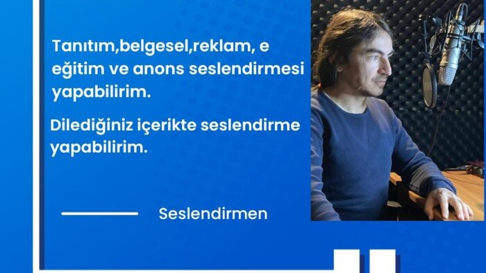 seslendirme alanında sizlere hizmet sunarım