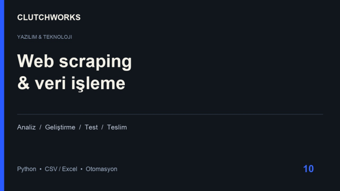 web scraping veri toplama ve raporlama yazılımı yaparım