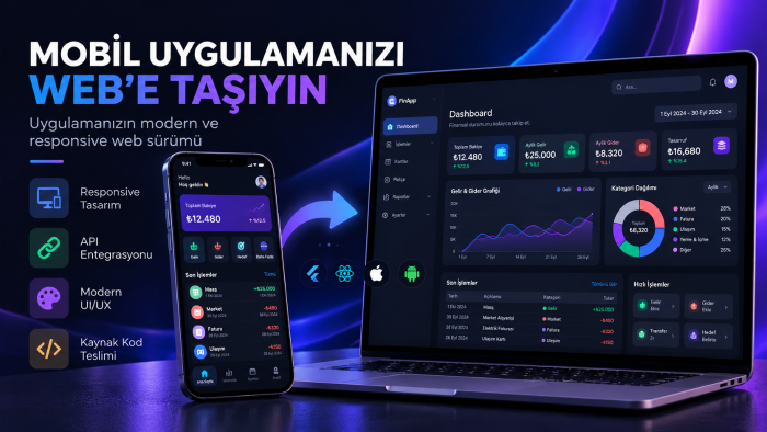 mobil uygulamanızı modern bir web sitesine dönüştürürüm
