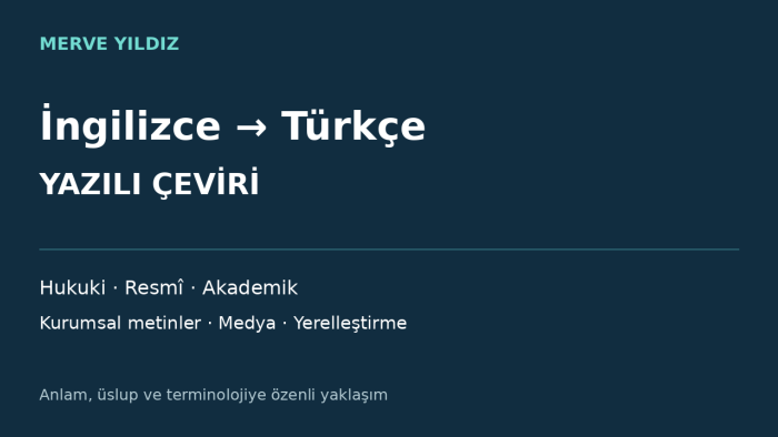 İngilizceden Türkçeye özenli ve doğal çeviri yaparım