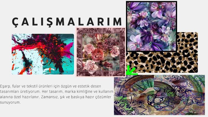 uzman olduğumtasarım konusunda eşarp, şal tasarımı yapıyorum