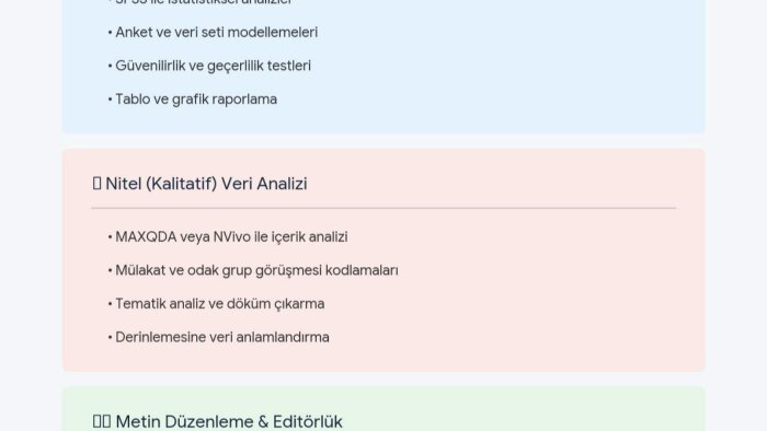 nitel ve nicel veri analizi konusunda analizler yapıyorum