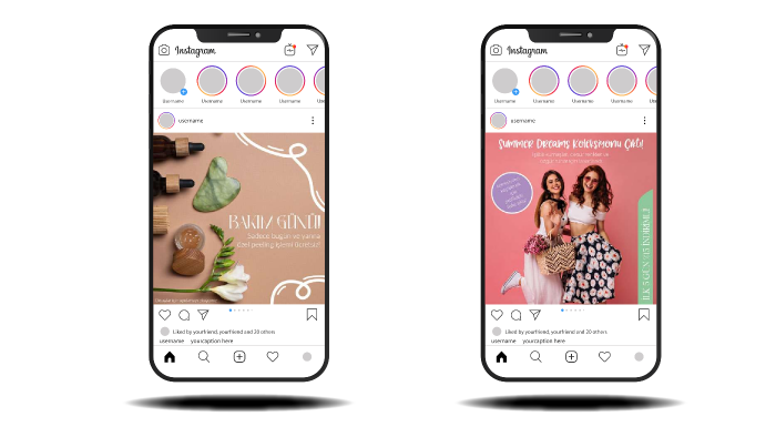 sizin için instagram postları tasarlayabilirim