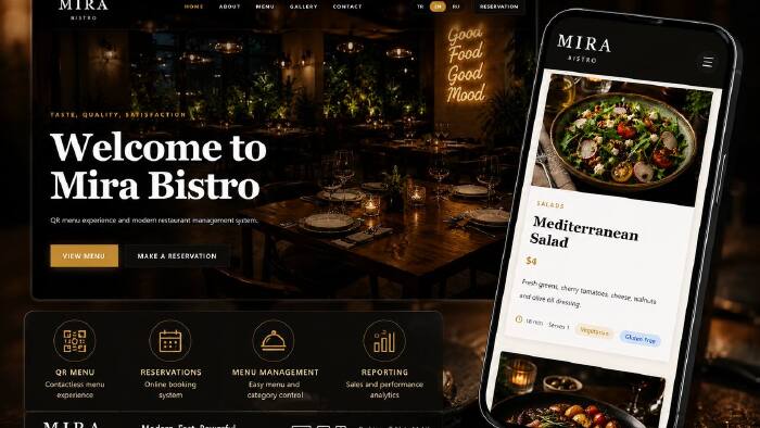 premium restoran web sitesi yapıyorum