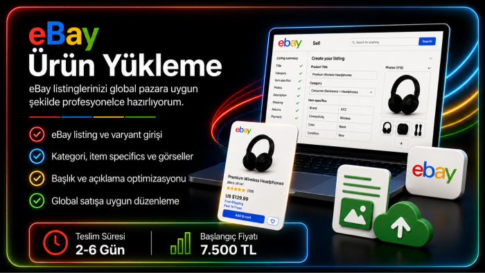 eBay için global ürün listingleri hazırlarım