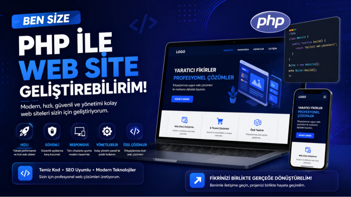 php tabanlı size özel web site geliştirebilirim
