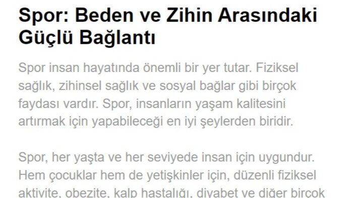 oldukça iyi ve kaliteli metinler yazabiliyorum