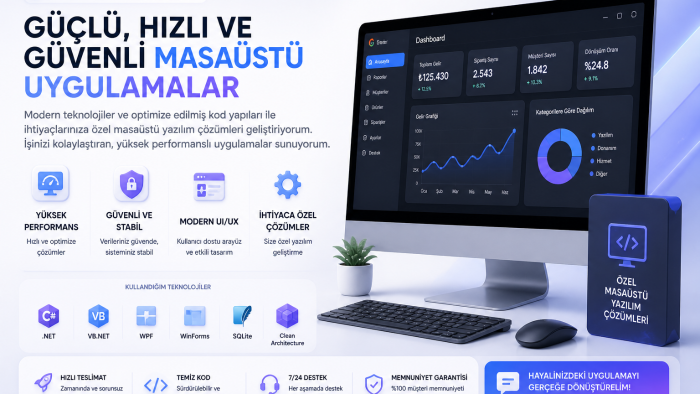 herhangi masaüstü uygulamasını profesyonelce gelişterbilirim