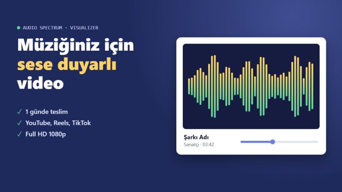müziğinize sese duyarlı audio spectrum video hazırlarım