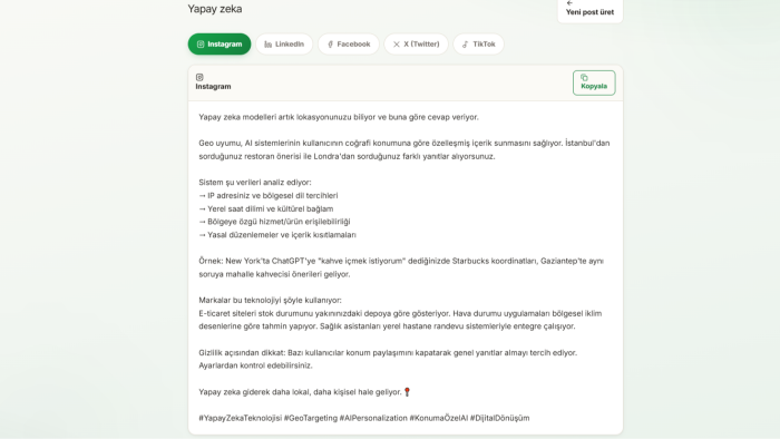seo ve geo uyumlu metin hazırlama uygulaması yapabilirim
