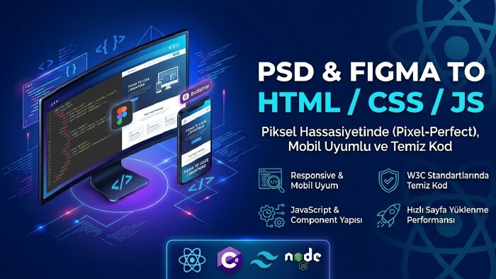figma ve psd tasarımlarınızı koda dönüştürürüm