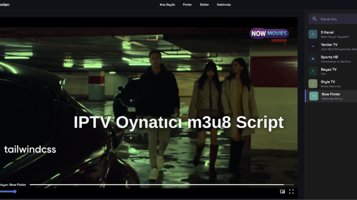 IPTV oynatıcı m3u8 script canlı yayın siteni kurarım