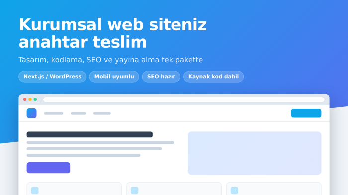 kurumsal web sitenizi anahtar teslim hazırlarım