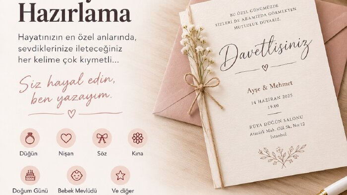sana özel davetiye tasarlarım