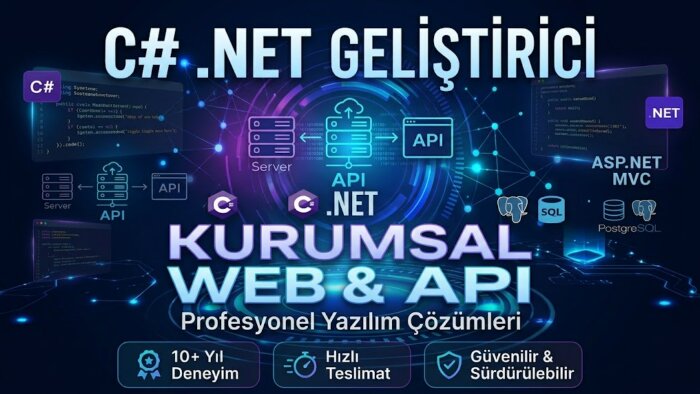 .NET Core ile kurumsal web ve API yazılımları geliştiririm