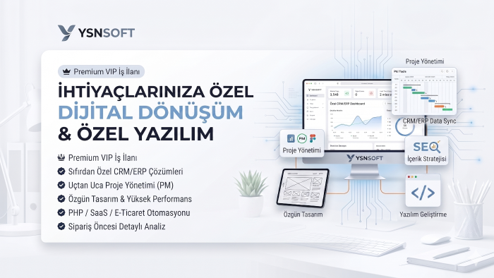 ihtiyaçlarınıza özel web tabanlı yazılım geliştiriyorum