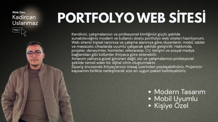 modern hızlı ve mobil uyumlu portfolyo web sitesi hazırlarım